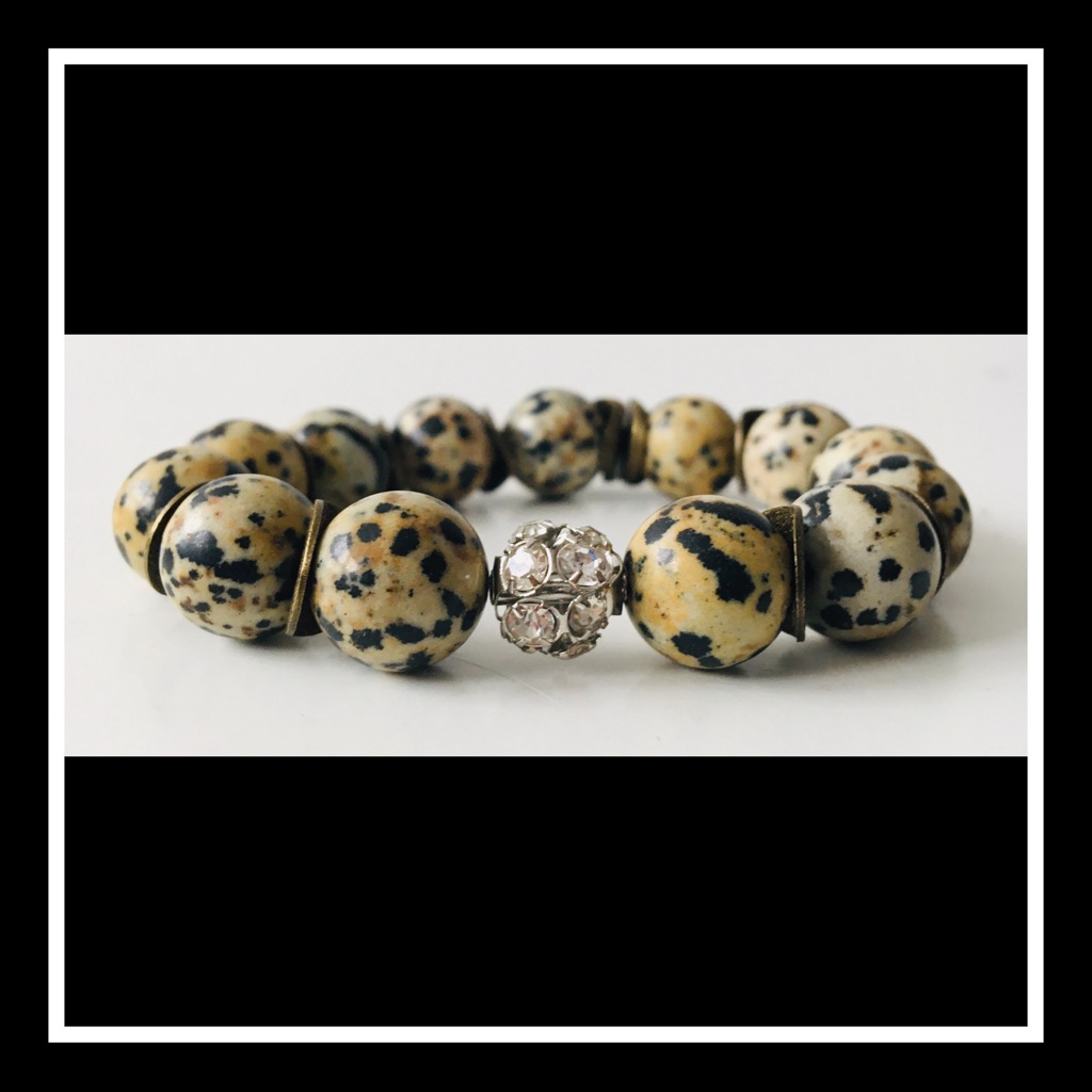 Dalmatian Jasper Handmade Beaded Bracelet